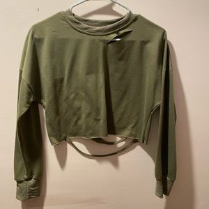 *5 for $20 Green cropped burnout Top